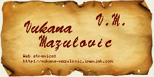 Vukana Mazulović vizit kartica
